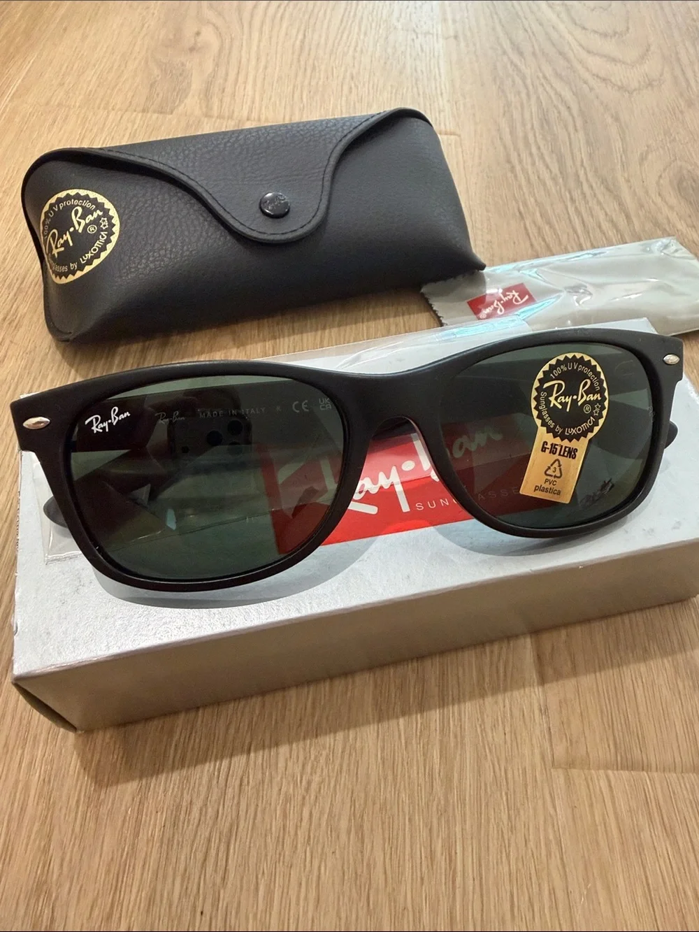 Ray-Ban Black Wayfarer Sunglasses with Dark Lenses